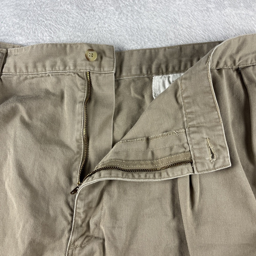 Polo Ralph Lauren Chino Shorts Mens 42 Tan Pleated Cotton Twill - Picture 6 of 11